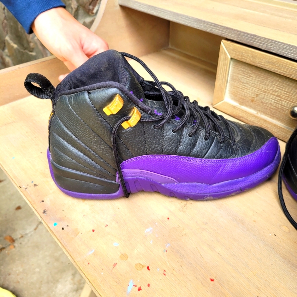 Jordans - Black and Purple High-Top
